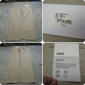 Edwin Pants Mens 36X33 Cream Oyster Endurance Thermal Wicking Jace Chino USA NEW
